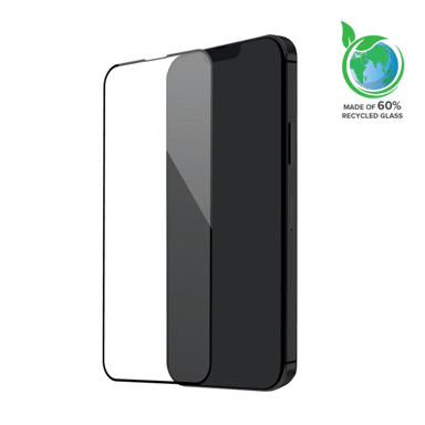 Protezione dello schermo in vetro temperato (60% vetro temperato riciclato) per Apple iPhone 13/ 13 Pro/ 14, nero