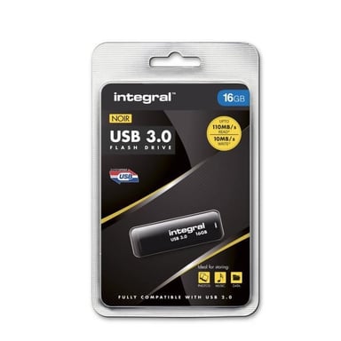 Integral INFD16GBNOIR3.0 unidad flash USB 16 GB USB tipo A 3.2 Gen 1 (3.1 Gen 1) Negro