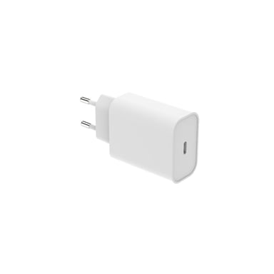 Chargeur secteur 1 Port USB-C : 5V/3A, 9V/3A, 12V/3A, 15V/3A, 20V/2.25A, 45W, Power Delivery 3.0, coloris blanc - Format sachet