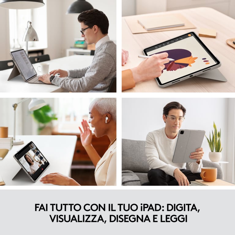 Logitech 920 010220 clavier pour tablette QWERTY Italien Smart Connector Sable Neuf - vue 2