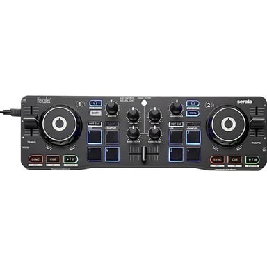 Controlador para DJ Hercules DJControl STARLIGHT Lite con interfaz de audio para DJ integrada Serato jogs wheels sensibles - bajos iguales