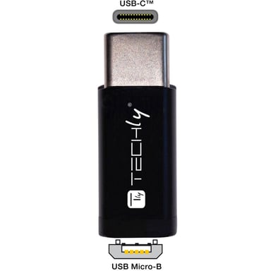 Techly IADAP USBC-MBKT changeur de genre de câble Micro-USB Noir