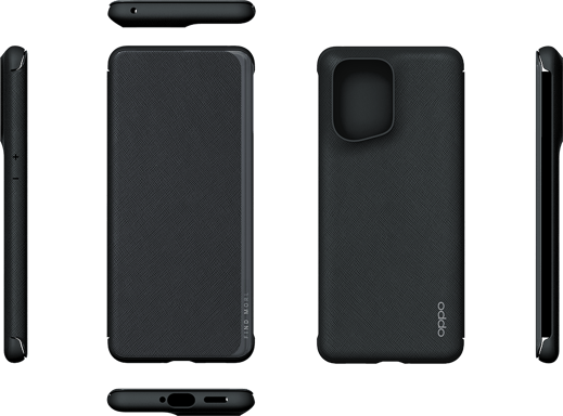 Oppo Funda con cierre para Oppo Find X5 Pro Funda abatible con tarjetero Negro