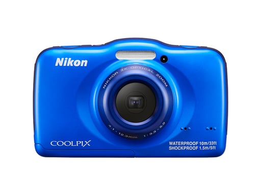 Fotocamera Compatta Nikon COOLPIX S32 13,2 MP Blu Resistente agli Urti + Zaino