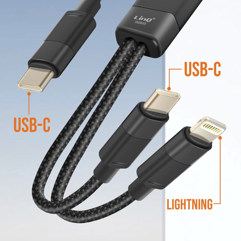 Câble de Charge et Synchronisation USB C vers Lightning et USB C Neuf - vue 6