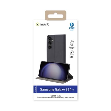Étui de Protection pour Samsung Galaxy S24 Plus Folio Stand Noir