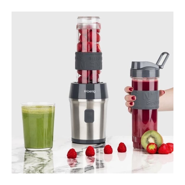 Mini Blender H.Koenig SMOO9 – 300W, 570mL, 4 Lames Inox, 2 Gourdes Incluses - vue 9