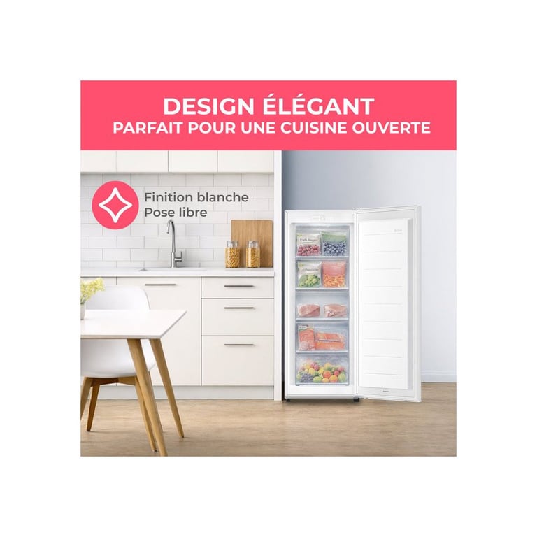 Congélateur armoire OCEANIC OCEACUF169WE 169 5 tiroirs Low Frost Classe E - vue 4