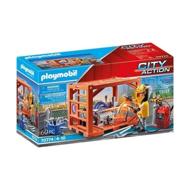 PLAYMOBIL - 70774 - Trabajador y contenedor