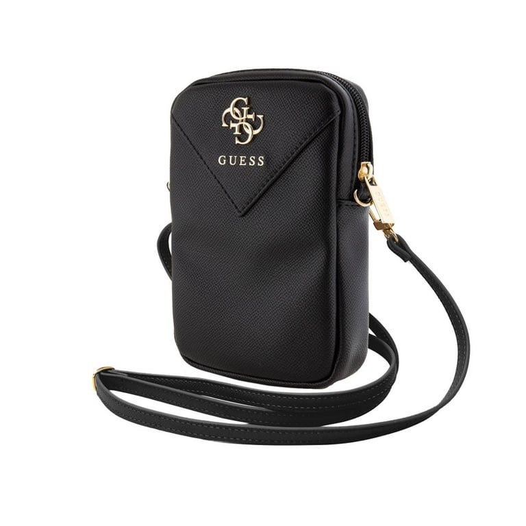 Guess Sac pour Smartphone à Bandoulière Grainé 4G Noir - vue 2