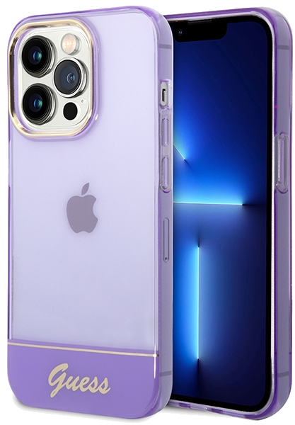 Guess étui pour iPhone 14 Pro 6,1 étui dur violet