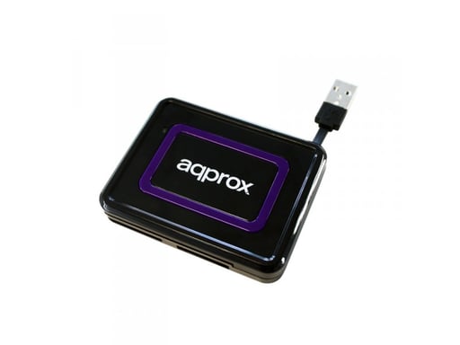 Approx appCRDNIB lector de tarjeta USB 2.0 Negro, Púrpura