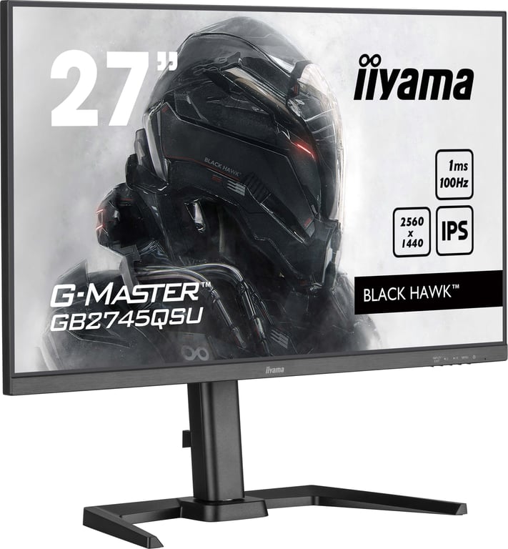 iiyama Ecran 27" G Master Hawk IPS 2560x1440@100Hz 1ms 300cd Haut parleurs HDMI DP USB réglable en Hauteur + Pivot Tuner i Style Colour ecran pc Gamer - vue 2