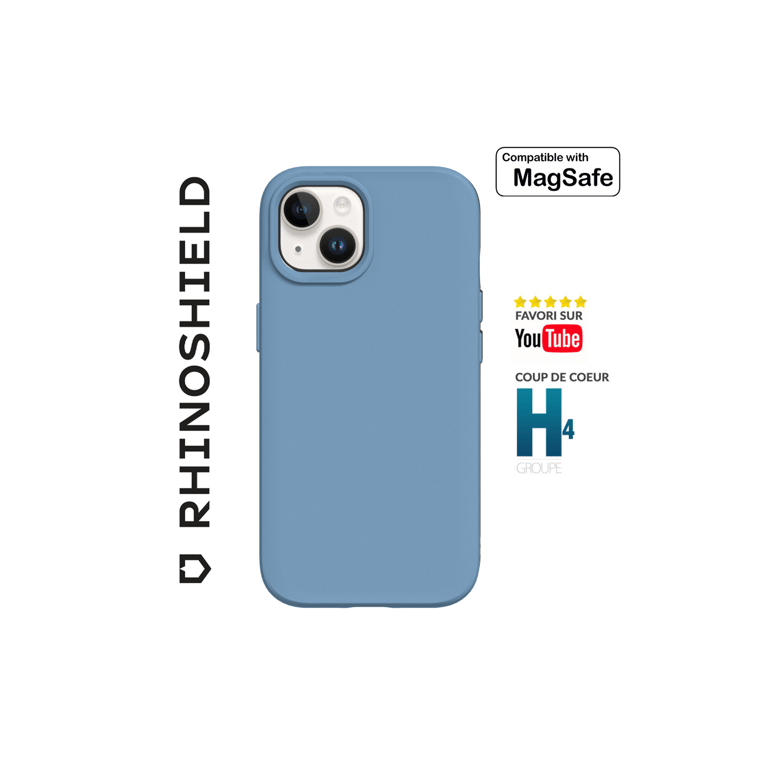 Custodia RhinoShield compatibile con [iPhone 15] SolidSuit compatibile con Magsafe - Custodia sottile con tecnologia di assorbimento degli urti e finitura Premium Mate - Blu marea