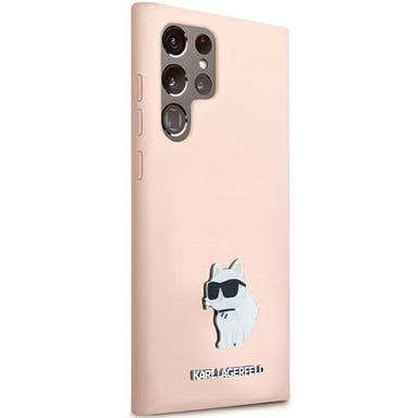 Étui en silicone Karl Lagerfeld Choupette pour Galaxy S23 Ultra, rose