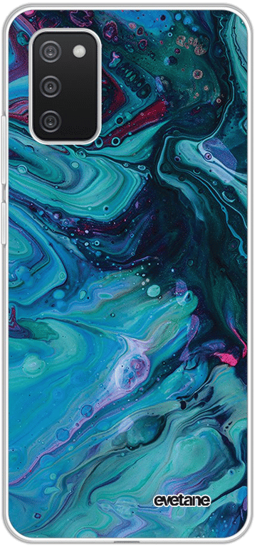 Evetane Coque Samsung Galaxy A02S souple transparente Motif Mercure Bleu