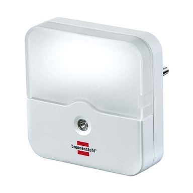 Lampe d'Orientation Veilleuse LED Carrée avec Capteur de Gradation pour la Prise Blanc