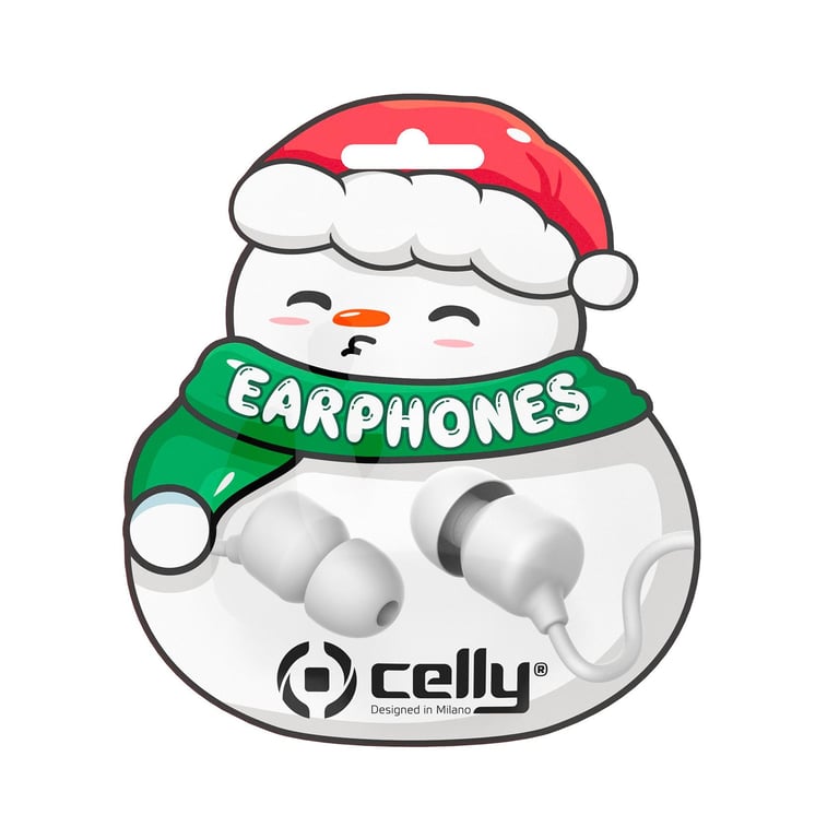 Celly XMASEARSNOWWH écouteurcasque Avec fil Ecouteurs AppelsMusique Neuf