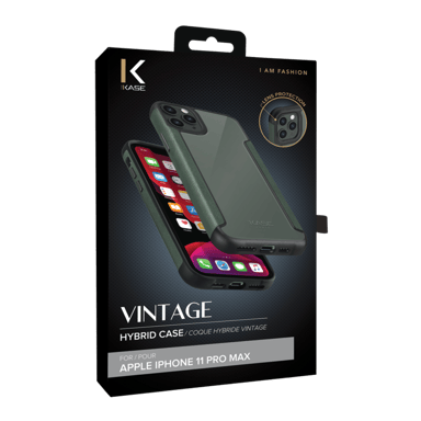Guscio ibrido vintage per Apple iPhone 11 Pro Max, verde nordico
