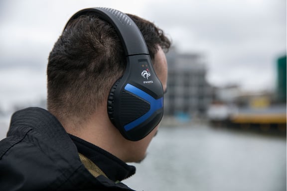 Konix 3328170285698 auricolari/cuffie cablate con archetto play nero, blu