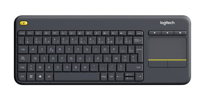 LOGITECH - K400 Plus Teclado multimedia para TV - QWERTY - Inalámbrico - Touch Pad - Negro