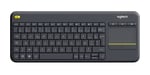 LOGITECH - K400 Plus Teclado multimedia para TV - QWERTY - Inalámbrico - Touch Pad - Negro