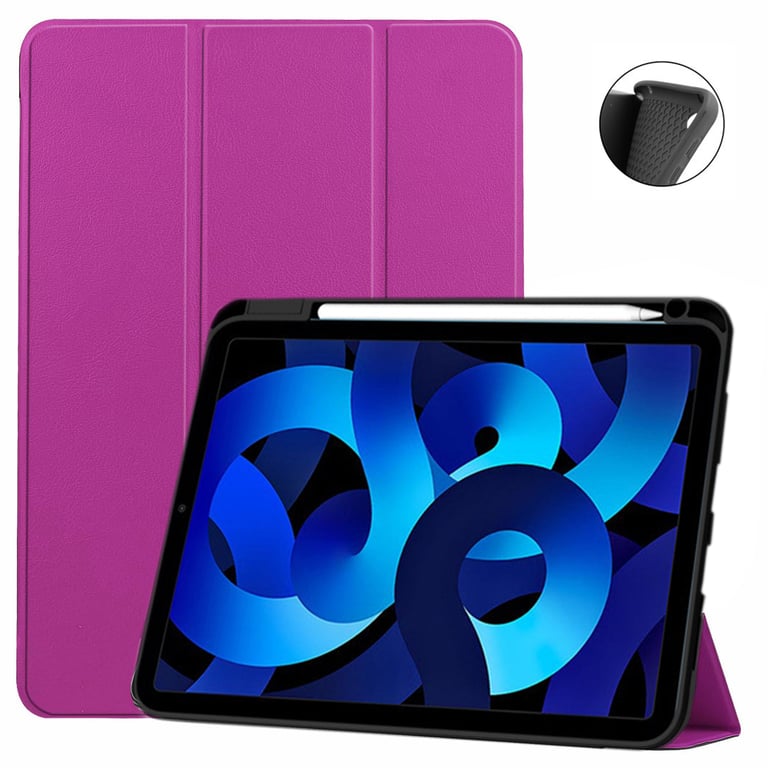 Etui Apple iPad 10,9 pouces 2022 Smartcover violet avec porte stylet -  Housse violette coque protection iPad 10eme generation - Accessoires  pochette - Xeptio