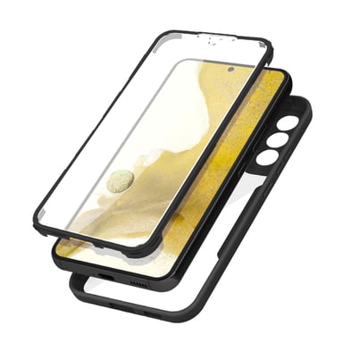 Funda para Samsung Galaxy S22 Doble Plexiglás y Frontal de Polímero Negro