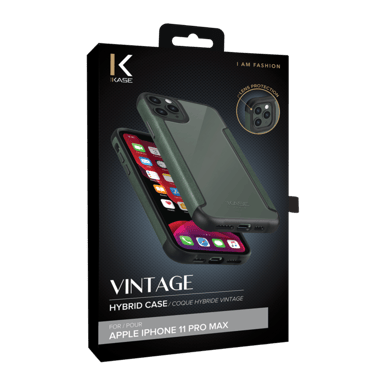 Custodia ibrida vintage per Apple iPhone 11 Pro, verde nordico