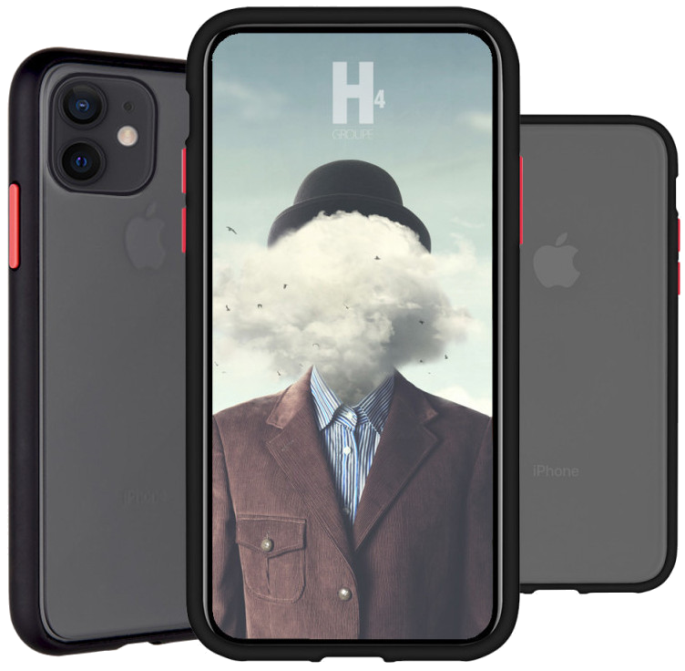 Goospery Coque Peach Garden Bi-Matiere avec Bumper Ultra résistant et Dos Fumé pour iPhone 12 / 12 P