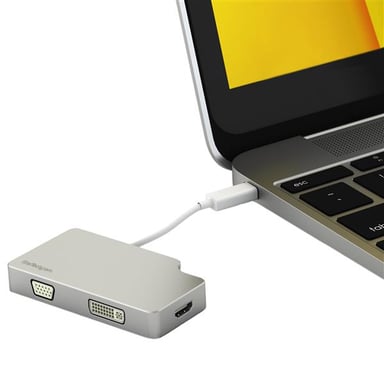 StarTech.com Adattatore da viaggio audio/video 3 in 1 - Mini DisplayPort a VGA, DVI o HDMI - 4K - Alluminio