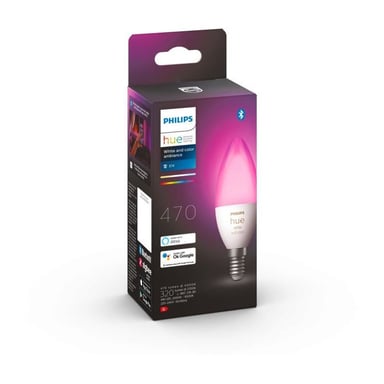 PHILIPS Hue White & Color Ambiance - Bombilla LED conectada llama E14 - 5.5W - compatible con Bluetooth
