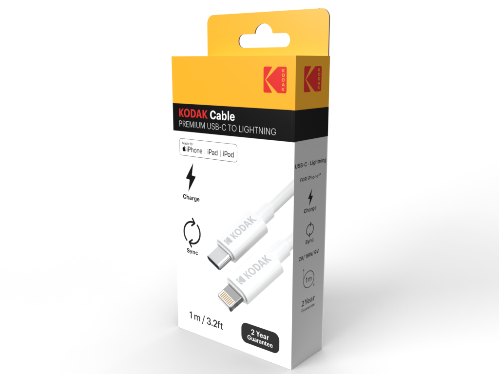 KODAK Câble Premium USB C vers Lightning Câble de Charge et de Transfert de Données Haute Vitesse Compatible iPhoneiPad Longueur 1 Design Résistant - vue 3