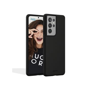 JAYM - Custodia in silicone nero premium per Samsung Galaxy S22 Ultra - 100% silicone e microfibra - rinforzata e ultra morbida