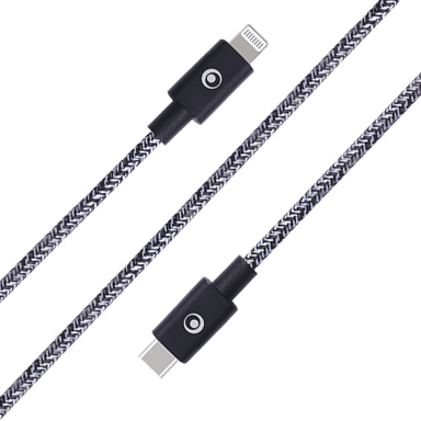 Câble Tissé USB C/Lightning 2m Noir Bigben