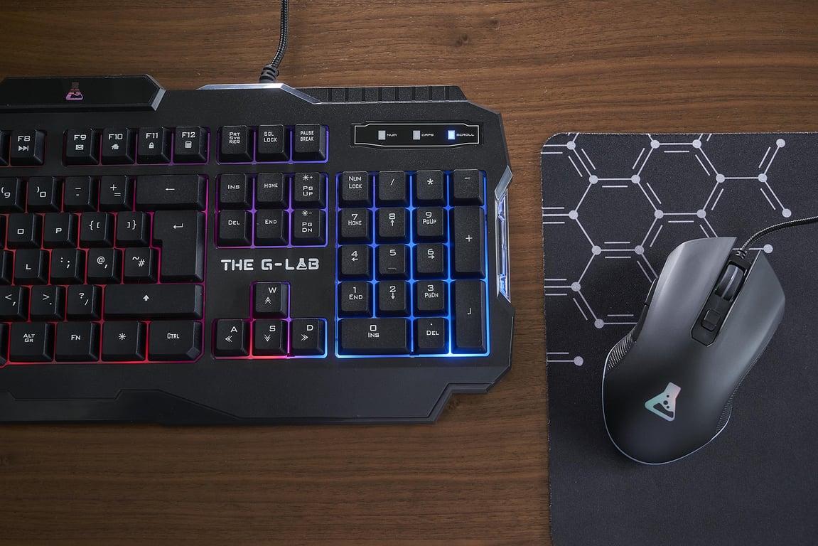 The G-Lab Combo Helium clavier Souris incluse USB AZERTY Français Noir