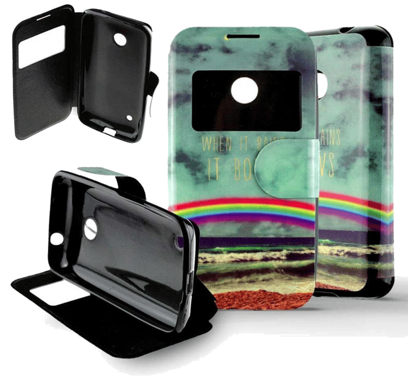Etui Folio compatible Arc en Ciel Nokia Lumia 530
