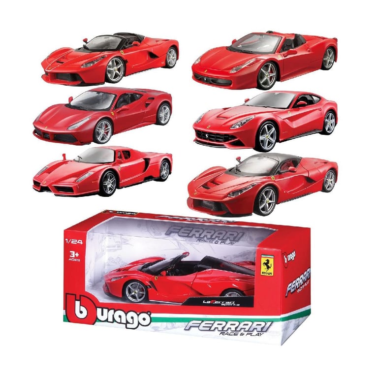 BBURAGO Ferrari 458 Race & Play 1:24 Modèle de voiture de sport Pré assemblé Neuf - vue 1