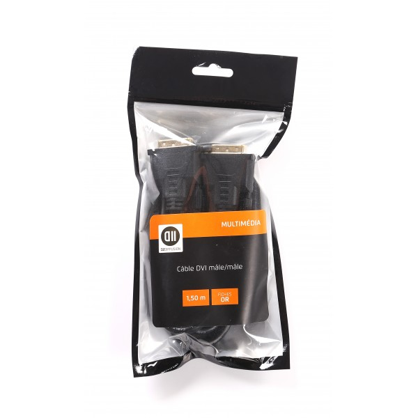 D2 Diffusion Câble Dvi/dvi Mâle/mâle 1.5m Vendu En Sachet Dvi-i 24+5