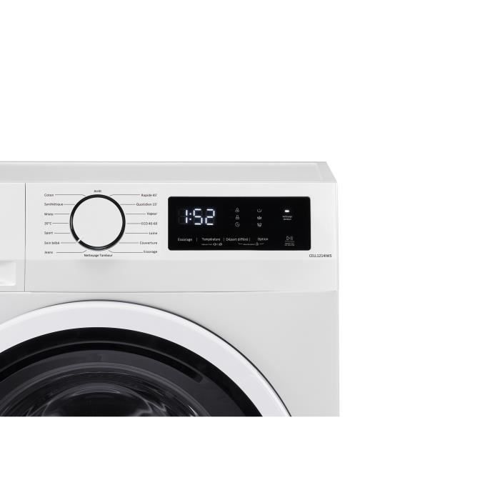 Lave linge hublot CONTINENTAL EDISON CELL1214IWS 12kg Largeur 60 cm Classe A 1400 trsmin moteur induction - vue 7