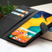 Zanaé Funda tipo cartera para Samsung A30 con soporte y lengüeta magnética Negro