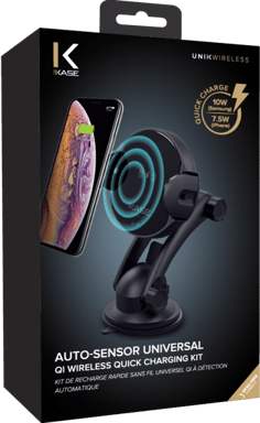 Kit di ricarica rapida wireless universale Qi con rilevamento automatico, nero