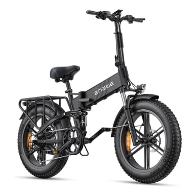 Bicicletta elettrica pieghevole ENGWE ENGINE PRO 2.0 750 W con grande pneumatico da 20 x 4.0 pollici, batteria rimovibile da 16 Ah, sospensioni complete, 8 velocità - Nero