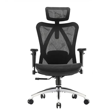 Sedia ergonomica SIHOO M57 - Braccioli 3D, supporto lombare regolabile, Mesh di alta qualità - 150 kg max - Nero