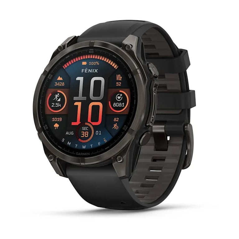 Garmin fenix 8 3,56 cm (1.4 ) AMOLED 47 mm Numérique 454 x 454 pixels Écran tactile Noir Wifi GPS (satellite) - Neuf