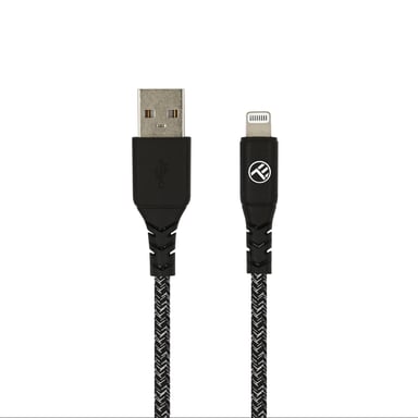 Cable de datos Tellur Green, certificado por Apple MFI, USB a Lightning, 2,4 A, 1 m, nailon, plástico reciclado, negro