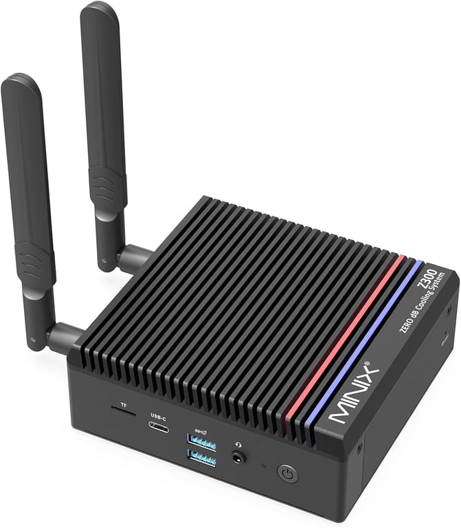 MINIX Mini PC Windows 11 Pro Sans Ventilateur, Intel 12ème Génération N300, NEO Z300-0dB 16 Go DDR4, 512 Go SSD M.2 PCIe Gen3 x 4, Micro Ordinateur de Bureau, Affichage Double 4K / LAN 2.5G, - Neuf