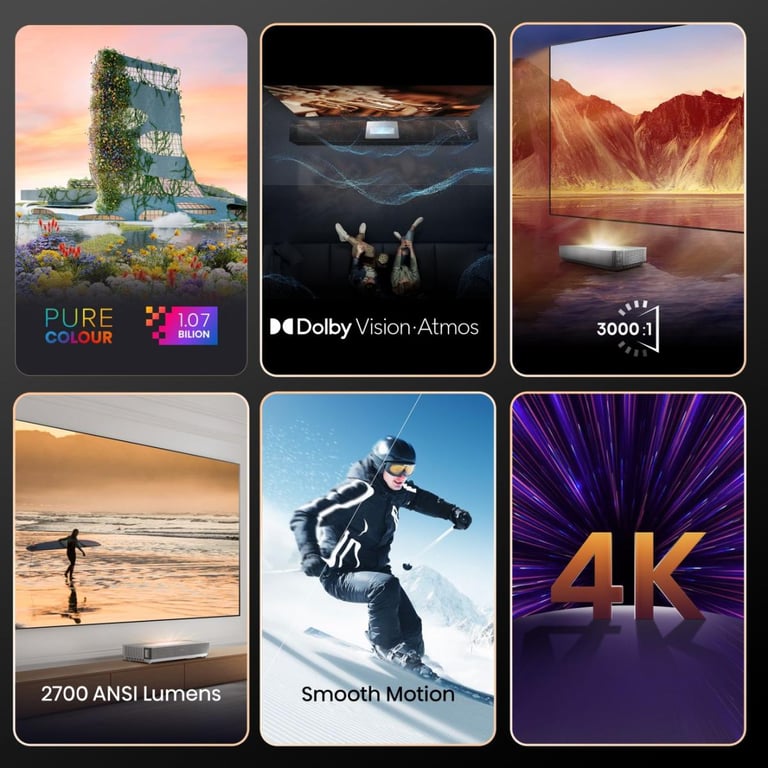 Pack Vidéoprojecteur Hisense Laser TV 120L5HA et + console ultra courte focale + écran ALR Fresnel 120 - vue 3