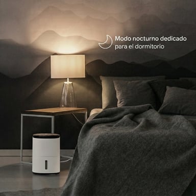 Deshumidificador Arete One 6L Meaco con purificador de aire, compresor silencioso 32 dB, control de humedad inteligente, color Negro Charcoal