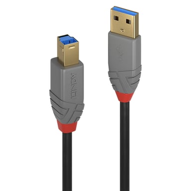 Lindy Câble USB 3.2 Type A vers B, 5Gbit/s, Anthra Line, 2m - Neuf